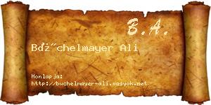 Büchelmayer Ali névjegykártya